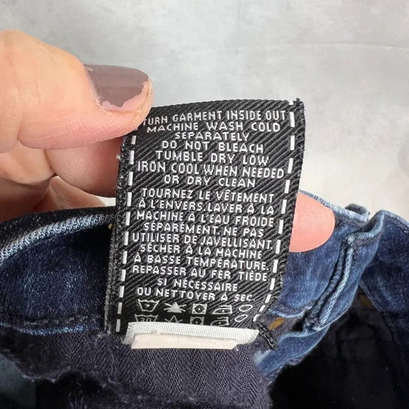 7 For All Mankind Destructed Dark Wash The Skinny Denim Jeans Sz‎ 26 - Picture 8 of 10